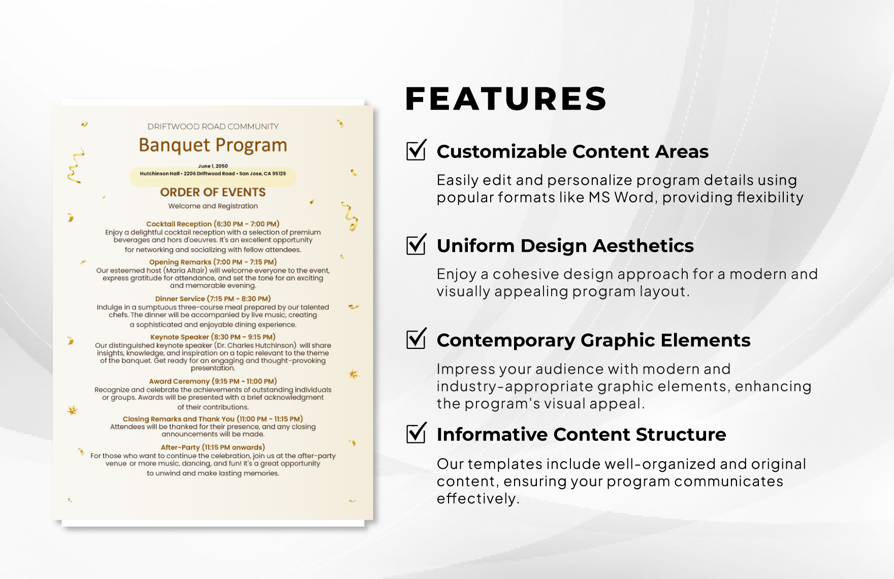 Banquet Program Template Download in Word Google Docs PDF