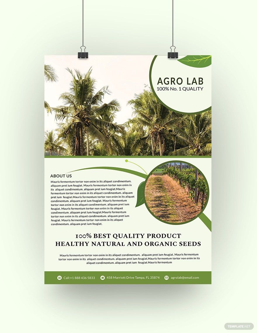 Agriculture Poster Template in Illustrator, PSD