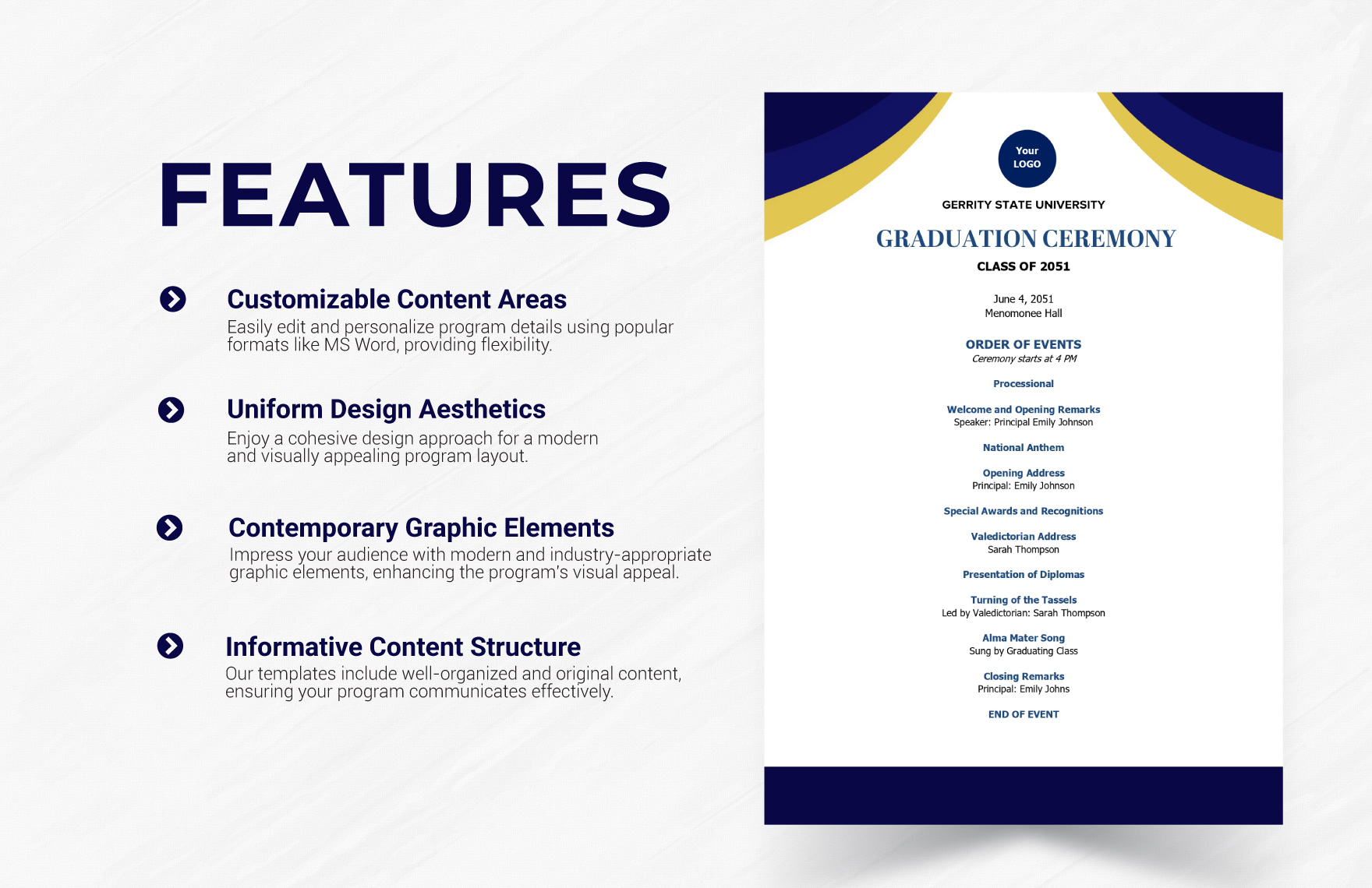 Graduation Program Template In Word Illustrator PDF Download