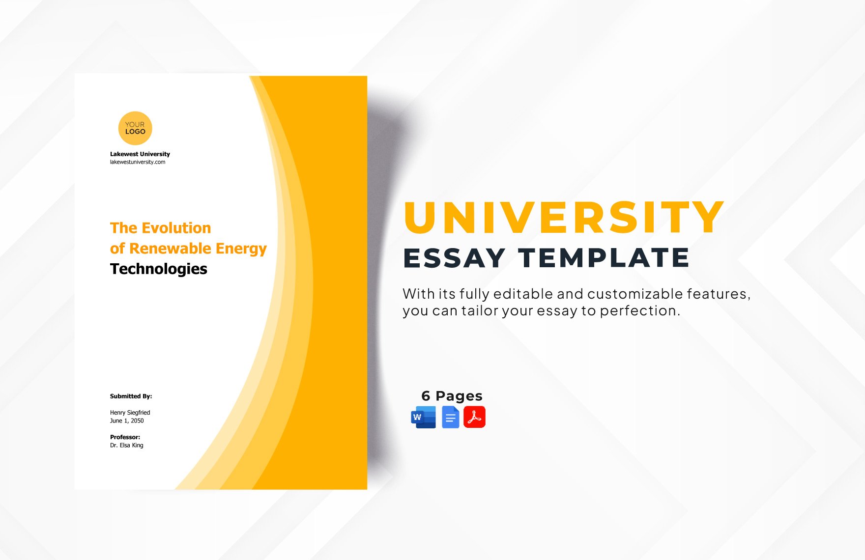 Free University Essay Template in Word, Google Docs, PDF