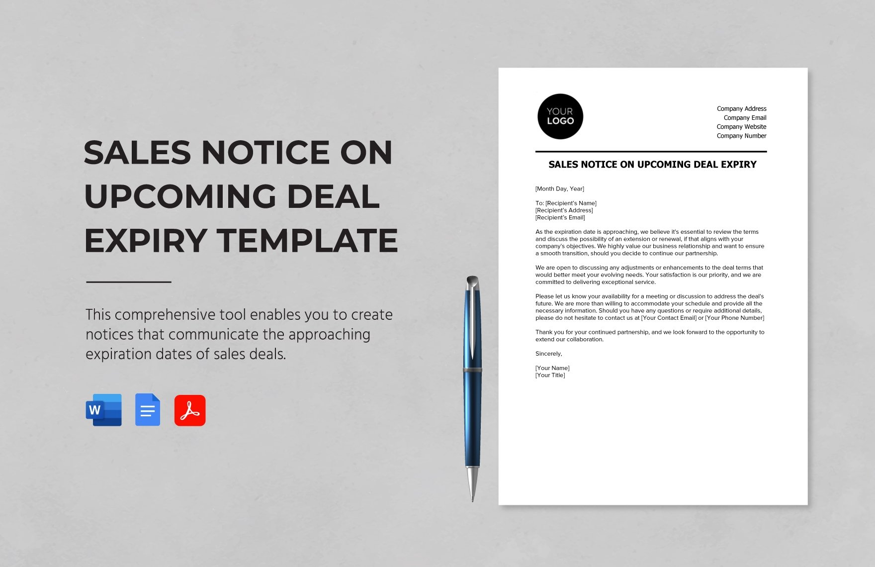 Sales Notice on Upcoming Deal Expiry Template
