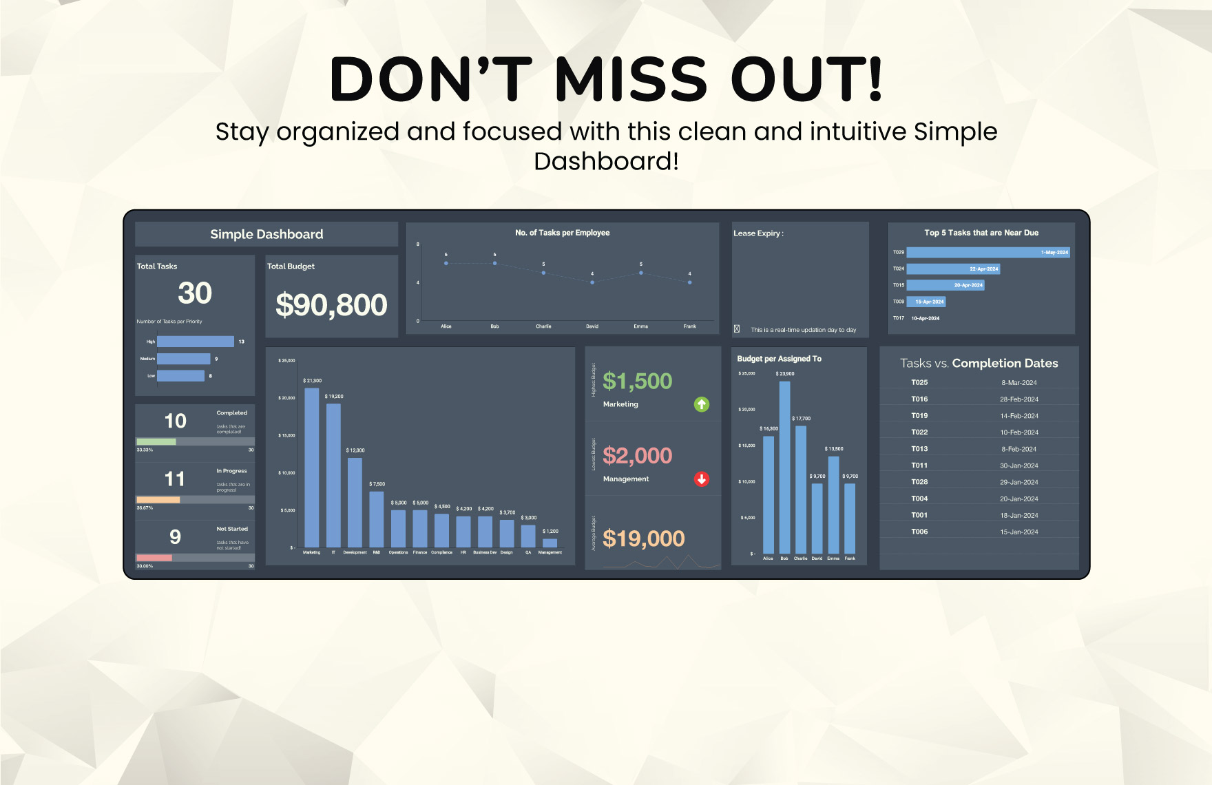 Simple Dashboard Template