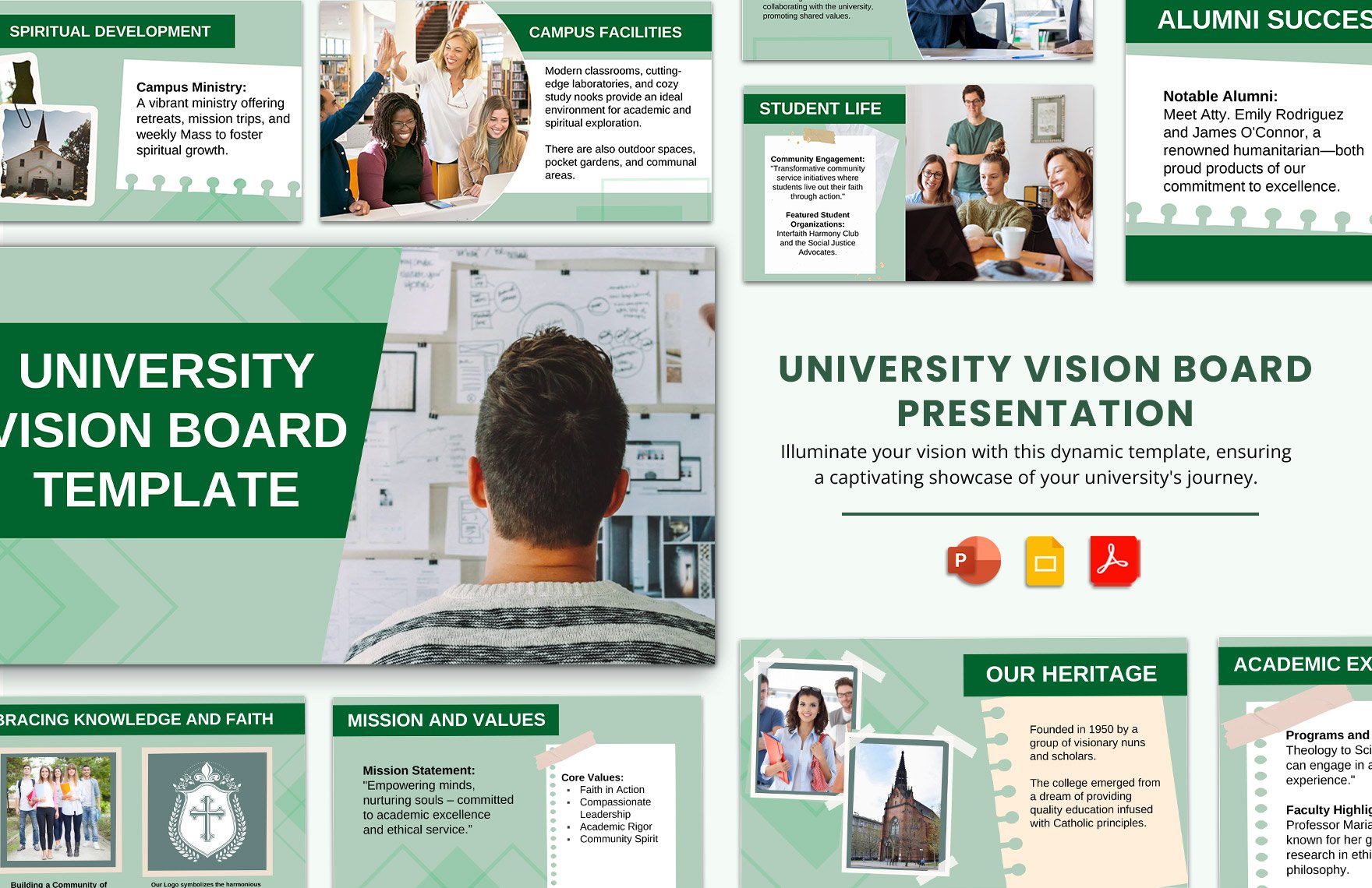 University Vision Board Template