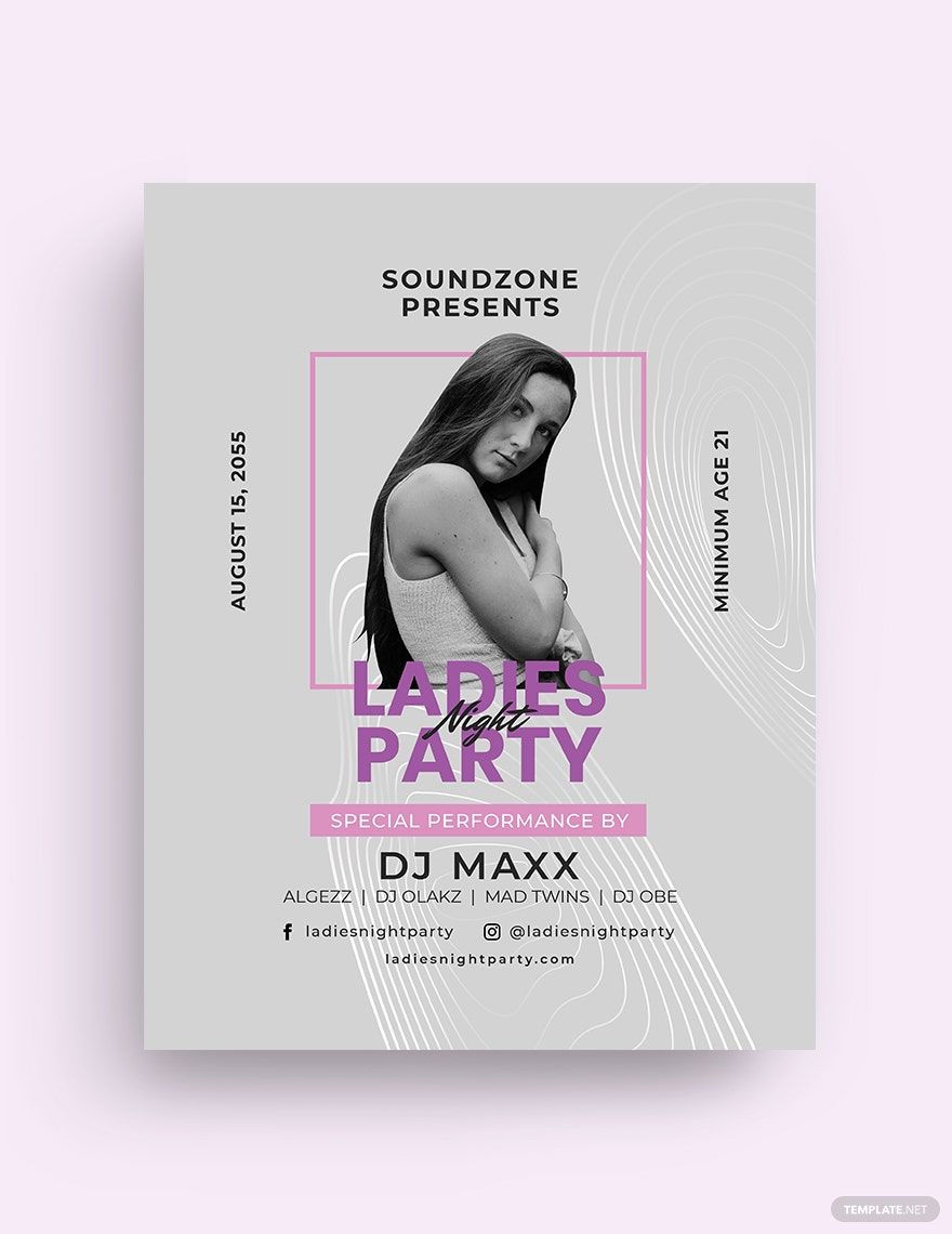 Girls Ladies Night Party Flyer Template
