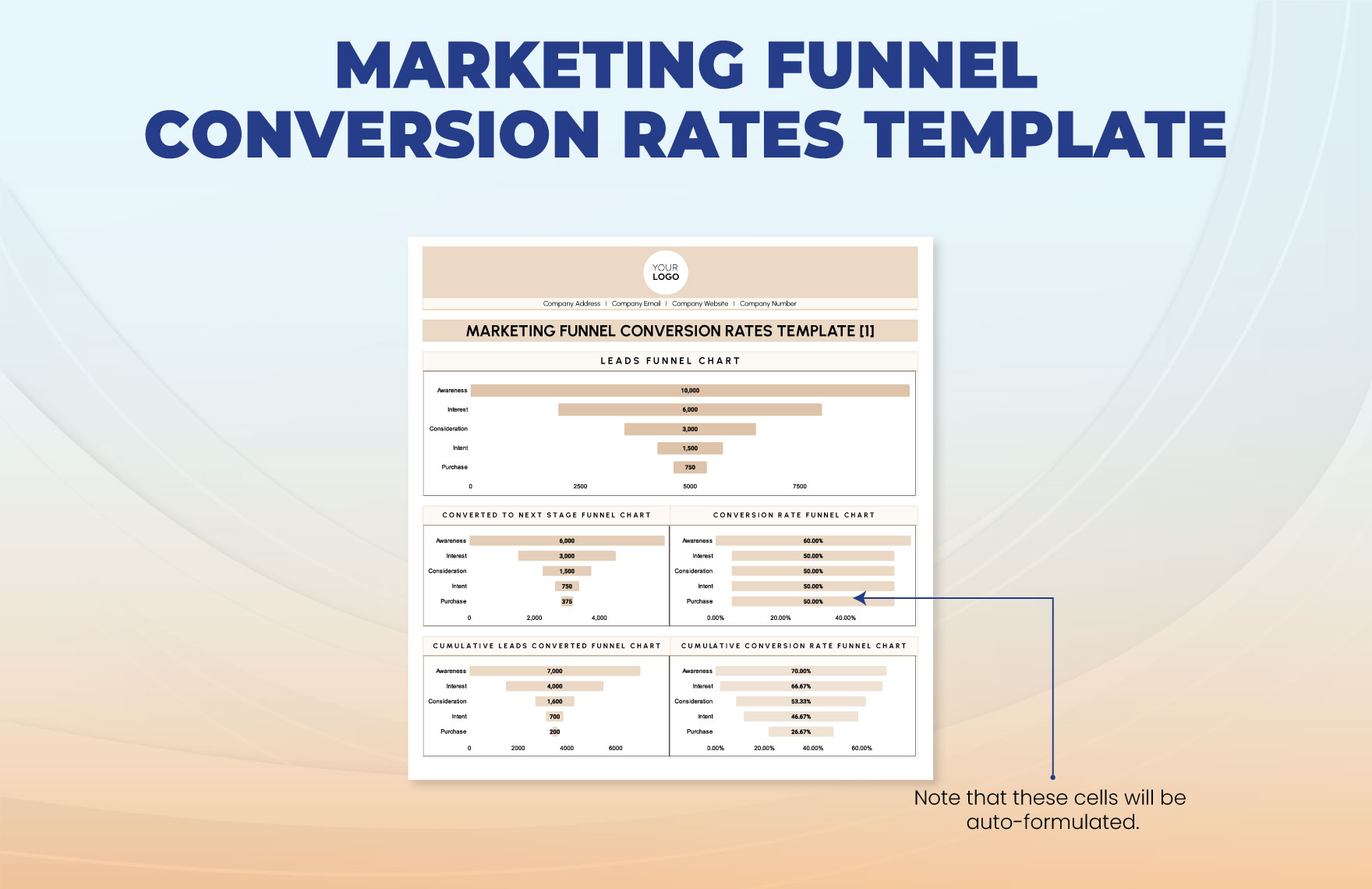 Marketing Funnel Conversion Rates Template
