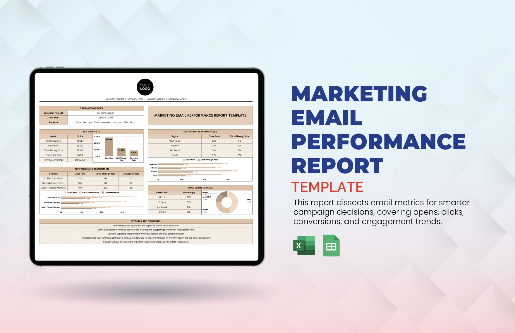 Marketing Email Performance Report Template