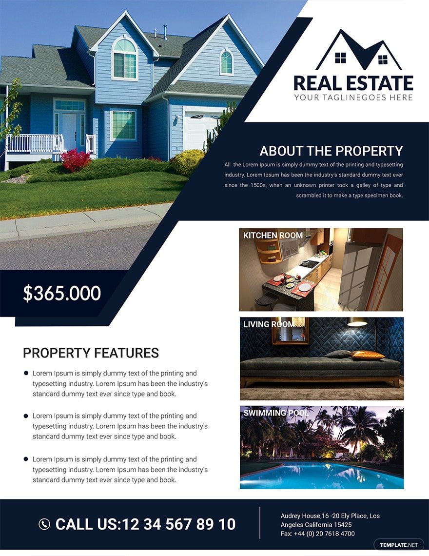 Real Estate Photography Flyer Template - Illustrator, Word, Apple Pages ...