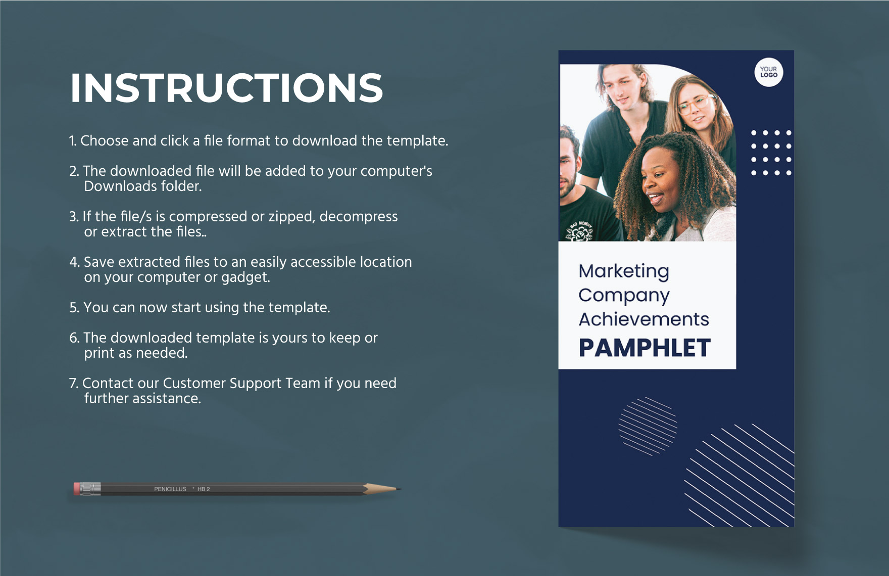 Marketing Company Achievements Pamphlet Template