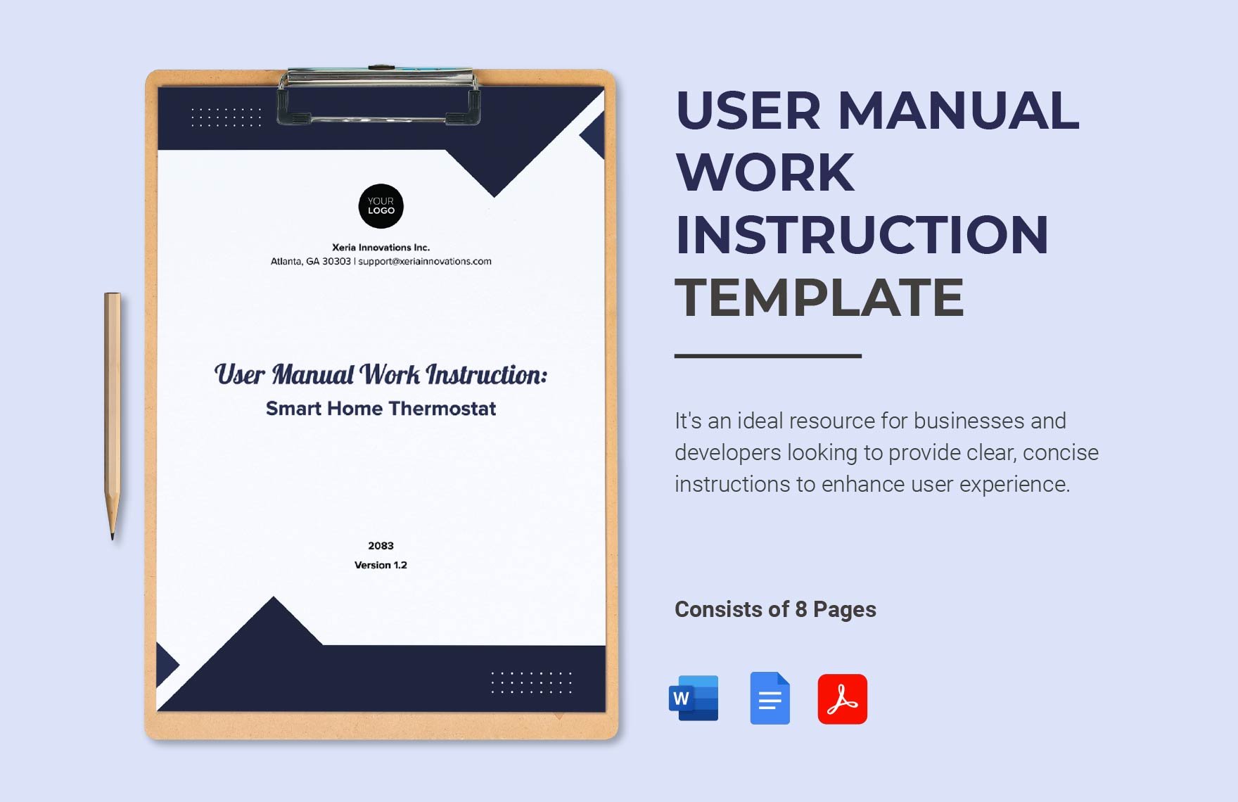 Free User Manual Work Instruction Template