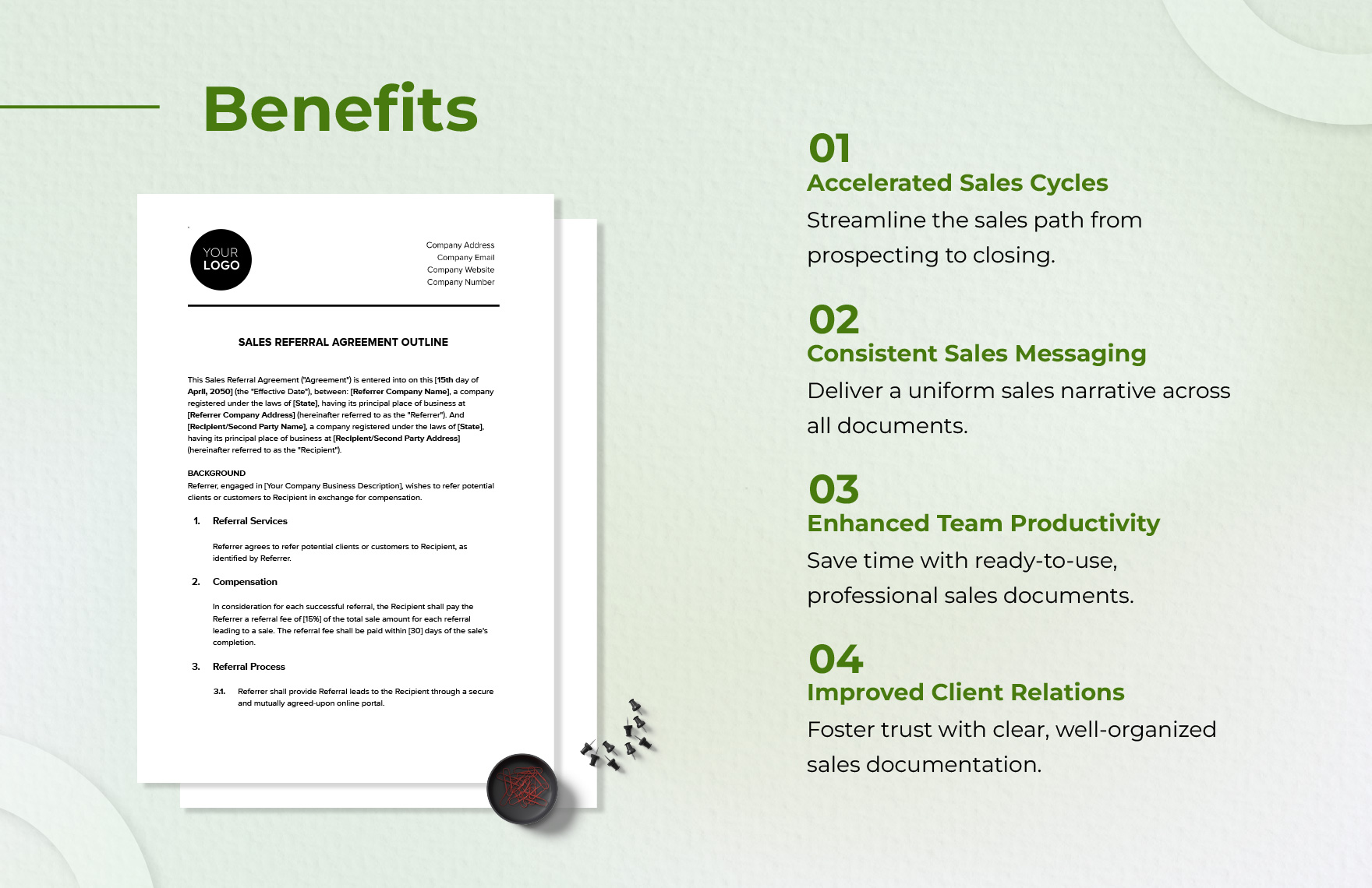 Sales Referral Agreement Outline Template