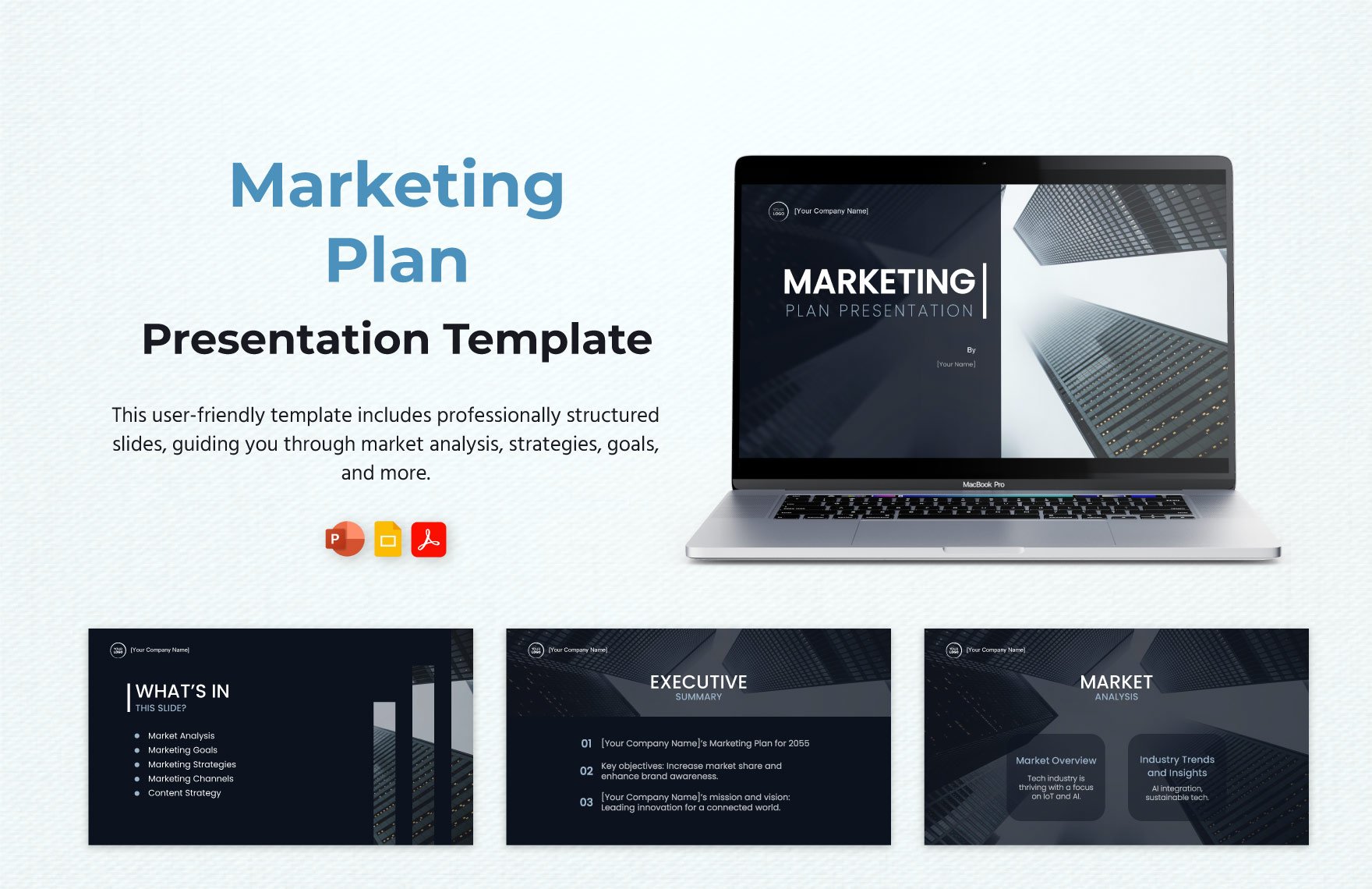 Marketing Plan Presentation Template in PDF, PowerPoint, Google Slides