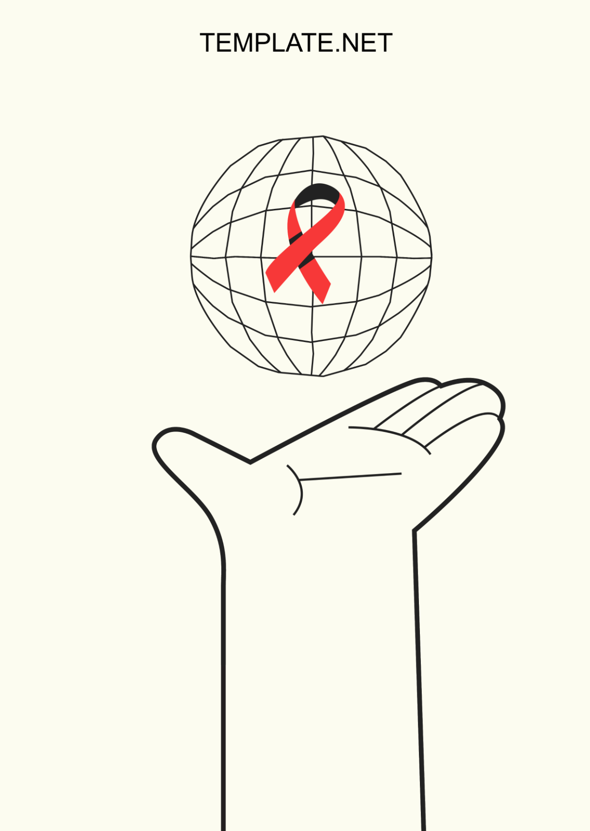 Free World AIDs Day Drawing Template