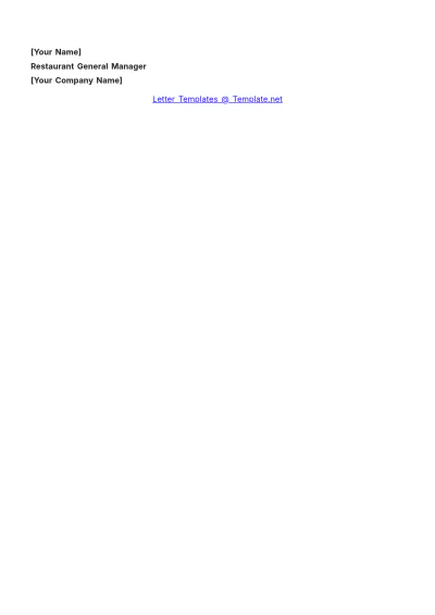 Free Chef Experience Letter Template to Edit Online