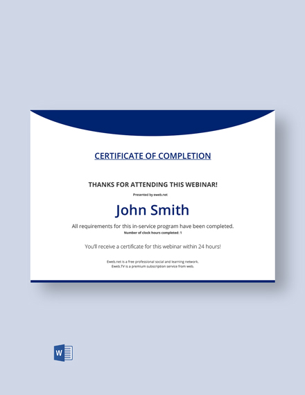 Dealership Completion Certificate Template - Google Docs, Word ...