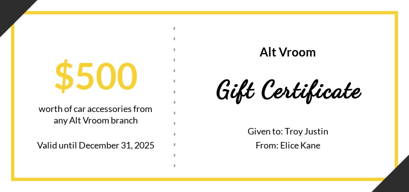 Gift Certificate for Business Template - Google Docs, Word