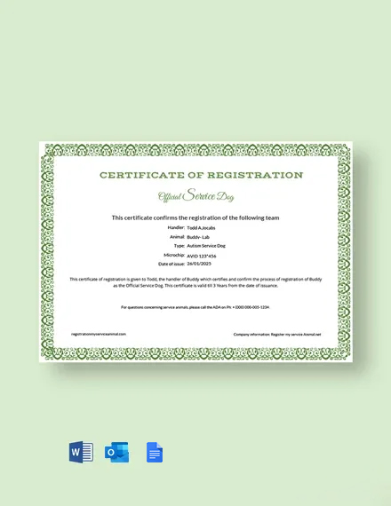 FREE Dog Birth Certificate Template - Word (DOC) | PSD | InDesign ...