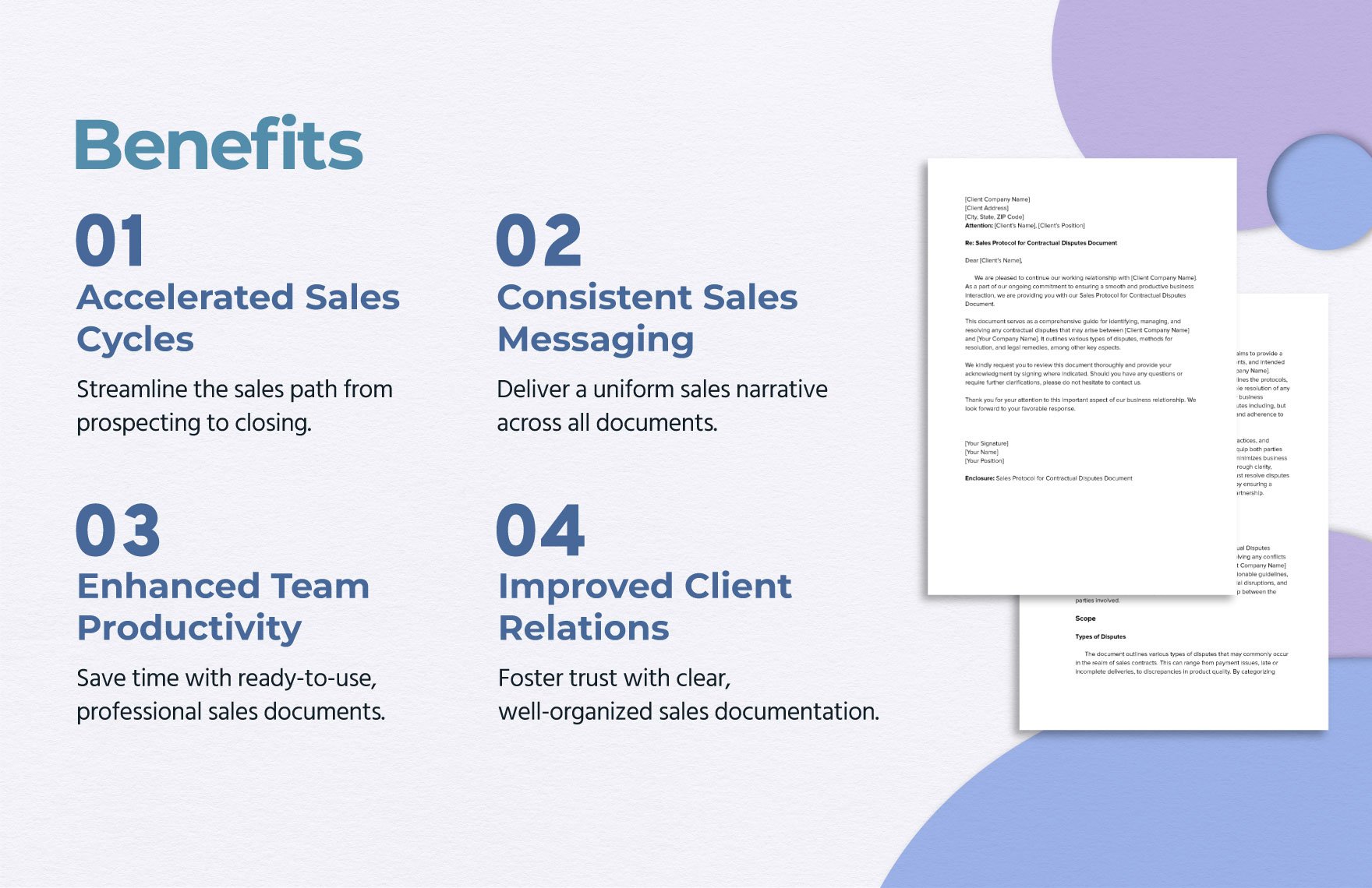 Sales Protocol for Contractual Disputes Template