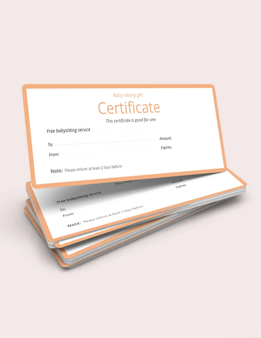 Babysitting Gift Certificate Template Google Docs Word Template net