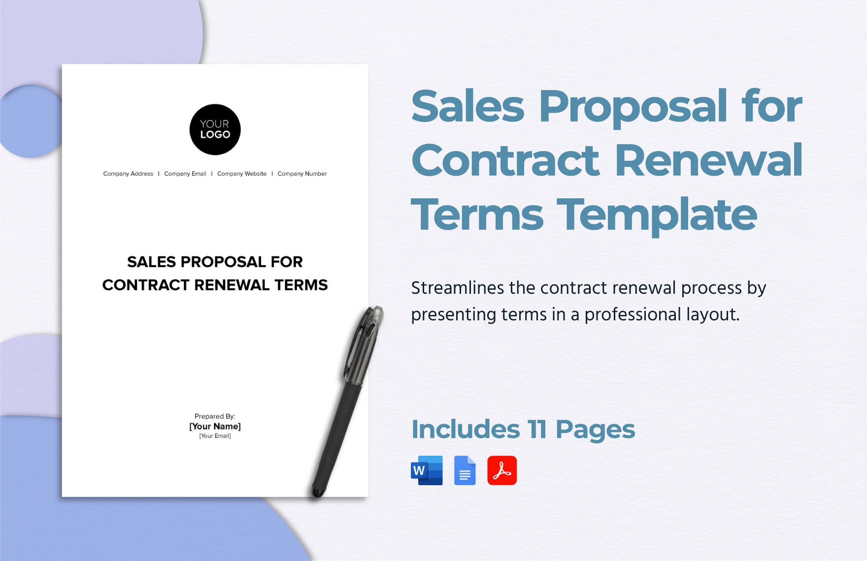 Sales Proposal for Contract Renewal Terms Template