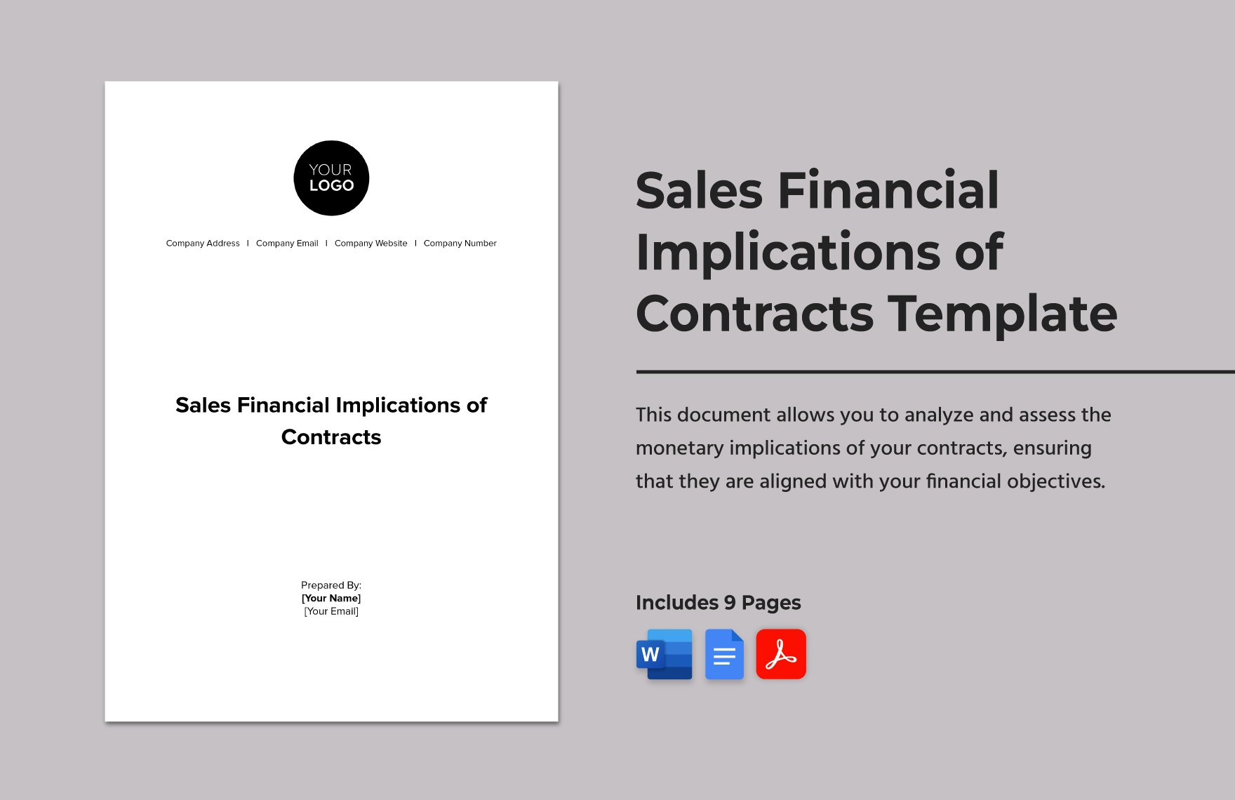 Sales Financial Implications of Contracts Template