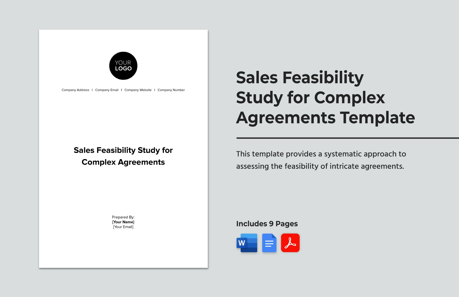 Sales Feasibility Study for Complex Agreements Template  in Word, Google Docs, PDF
