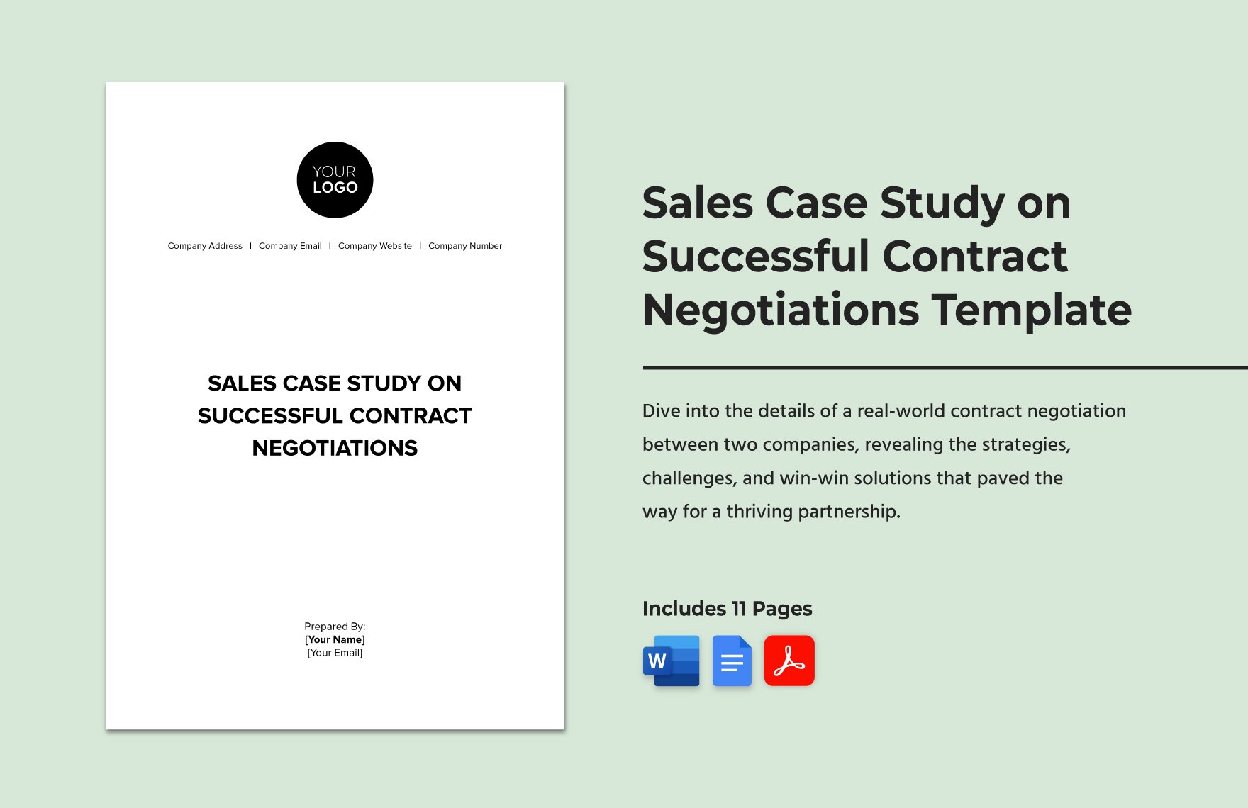 Sales Case Study on Successful Contract Negotiations Template