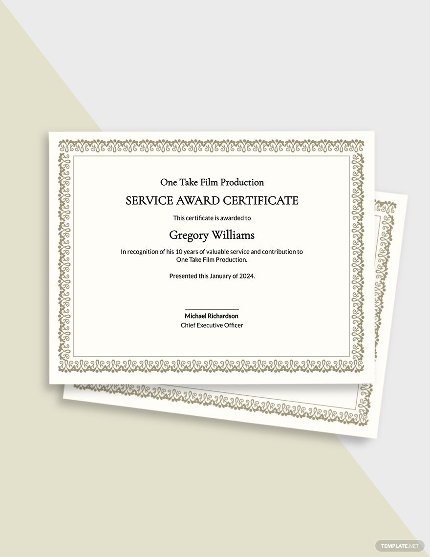  Free Printable Long Service Award Certificate Template Printable 