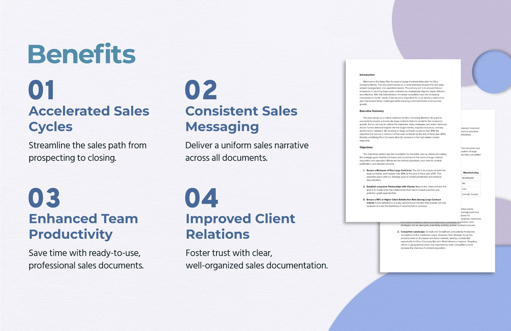 Sales Detailed Plan for Large Contracts Execution Template