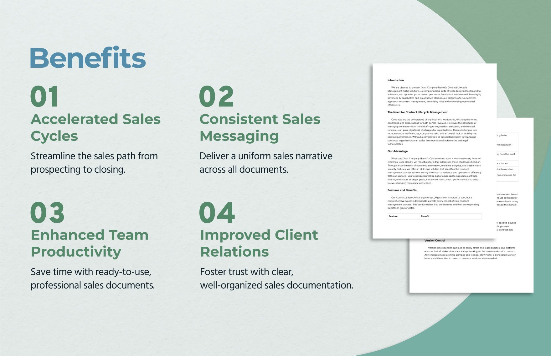 Sales Document on Contract Lifecycle Management Template