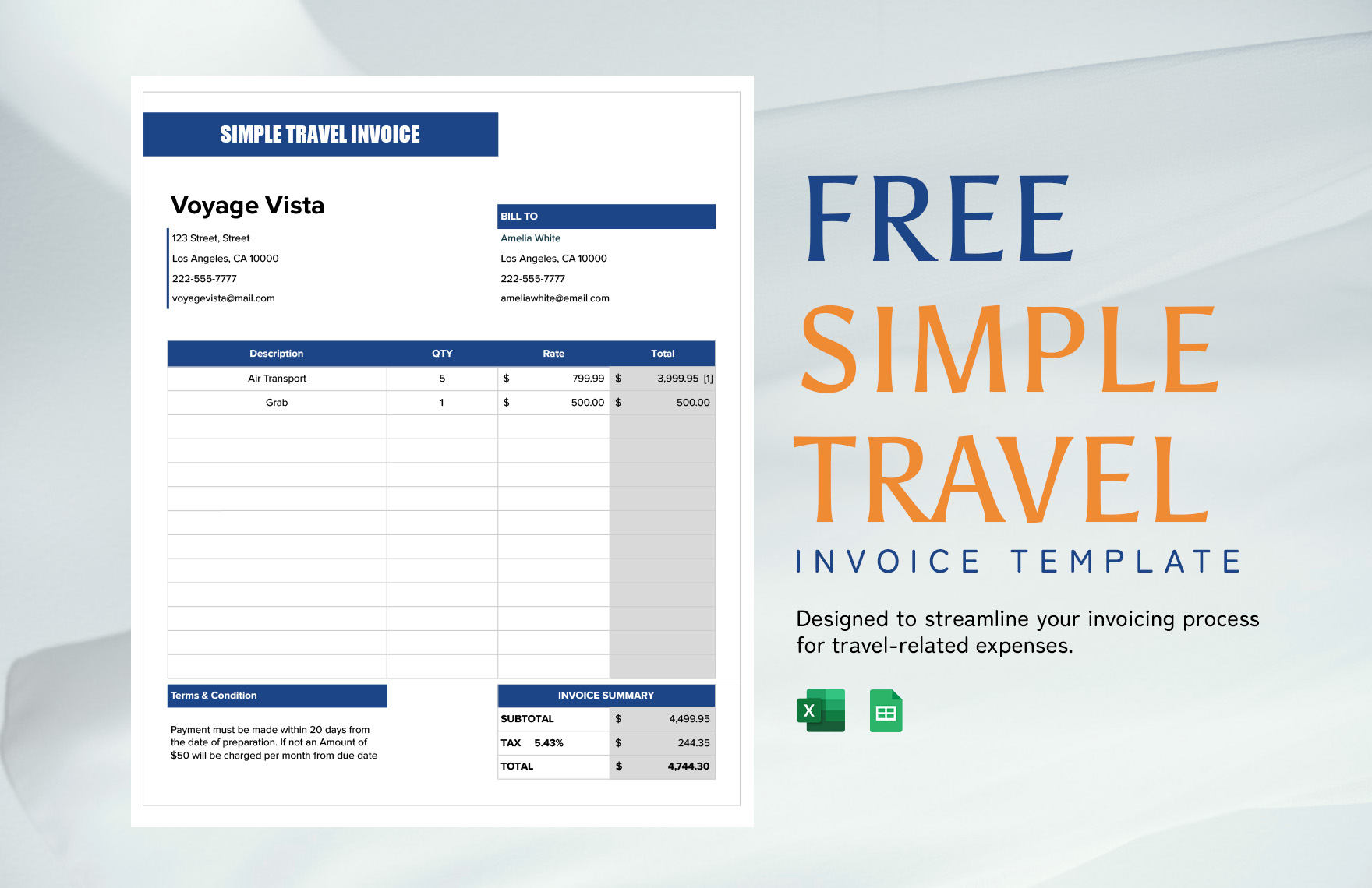 Itemized Invoice Template, Agiled