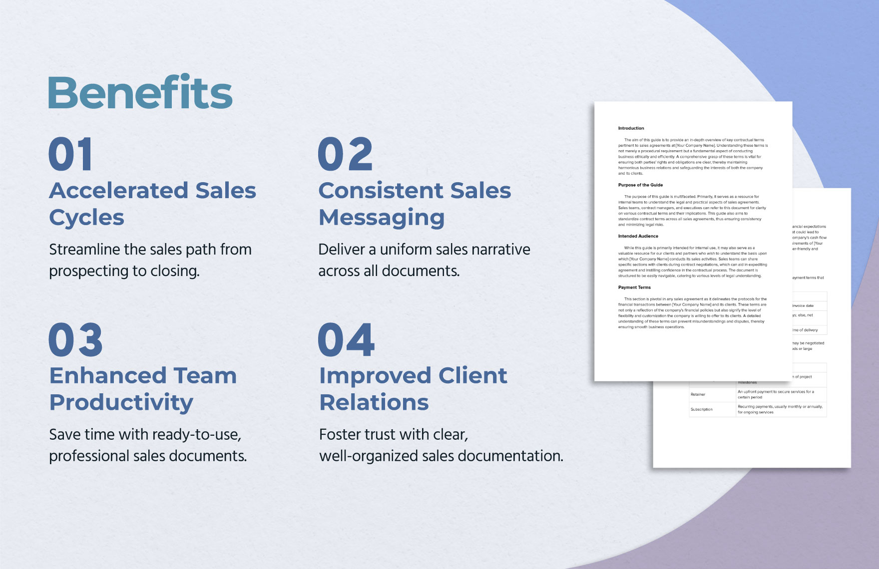 Sales Guide on Key Contractual Terms Template