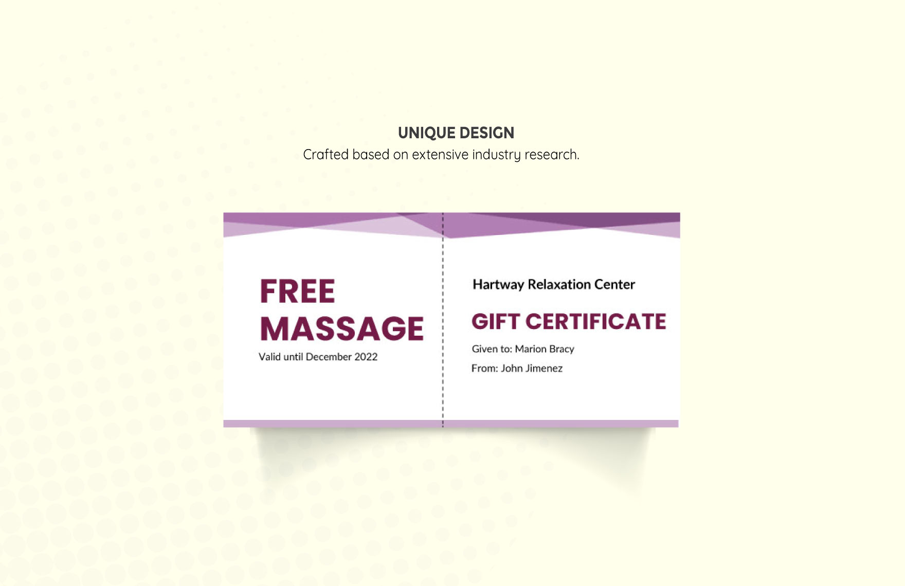 Gift Certificate for Massage Template