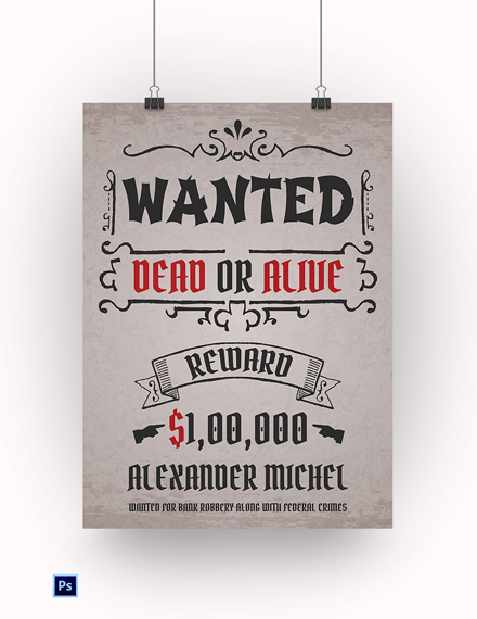 Wild West Wanted Poster Template Free