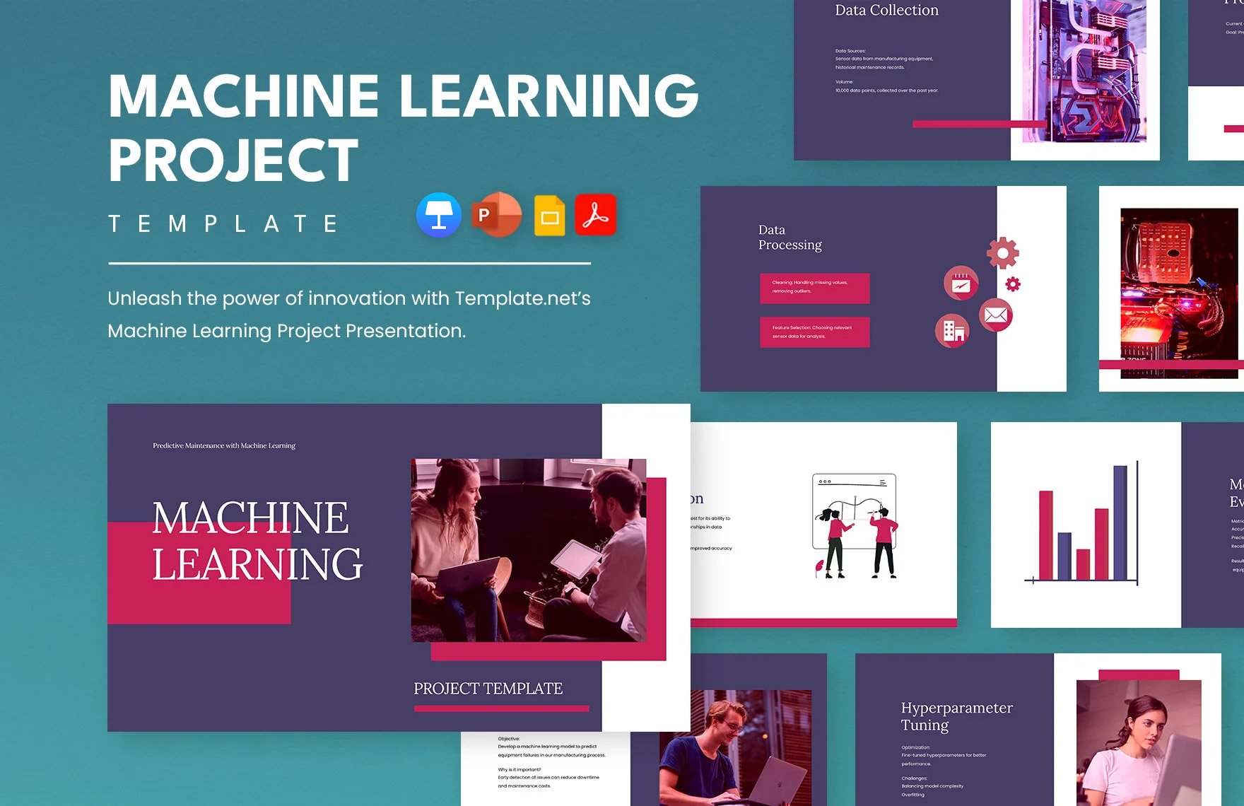 Machine Learning Project Template in PDF, PowerPoint, Google Slides, Apple Keynote