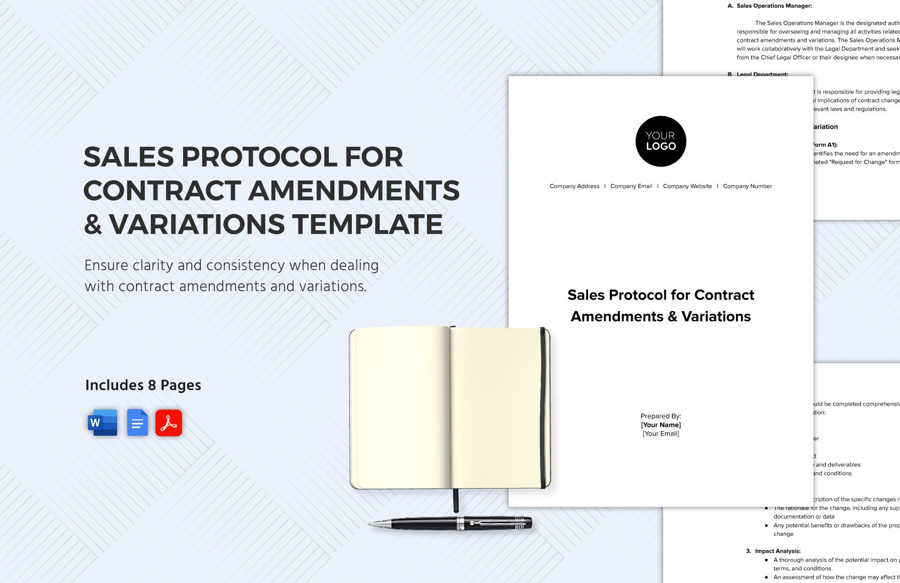 Sales Protocol for Contract Amendments & Variations Template