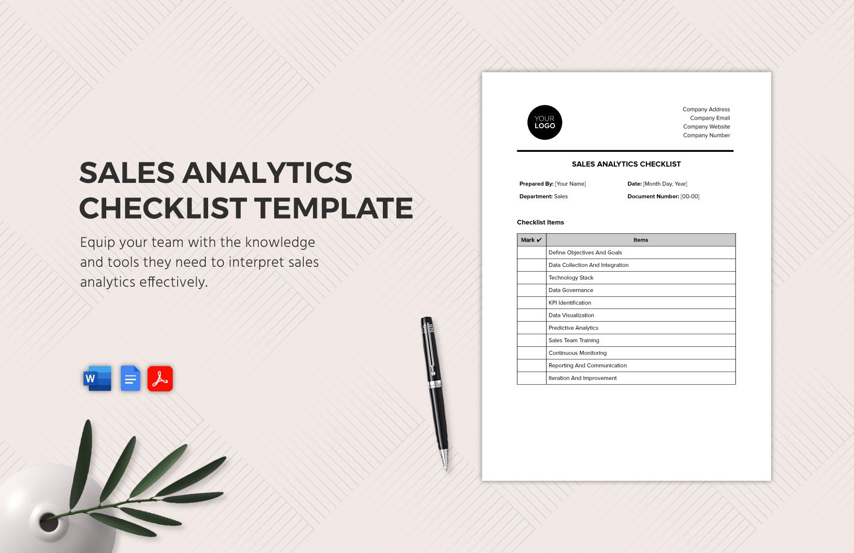 Sales Analytics Checklist Template in Word, Google Docs, PDF