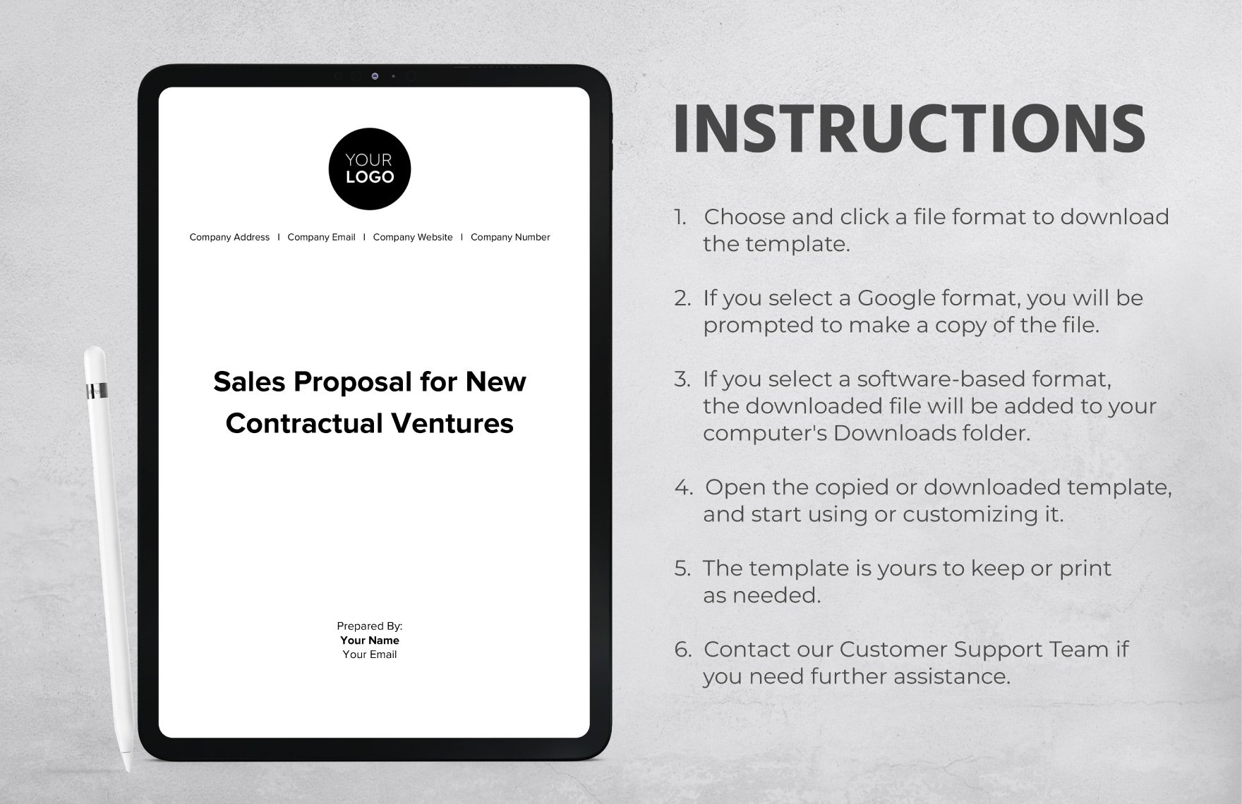 Sales Proposal for New Contractual Ventures Template