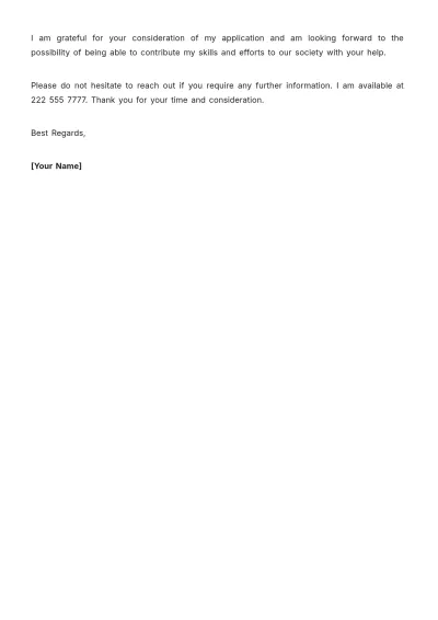 Free Personal Letter for Scholarship Application Template to Edit Online