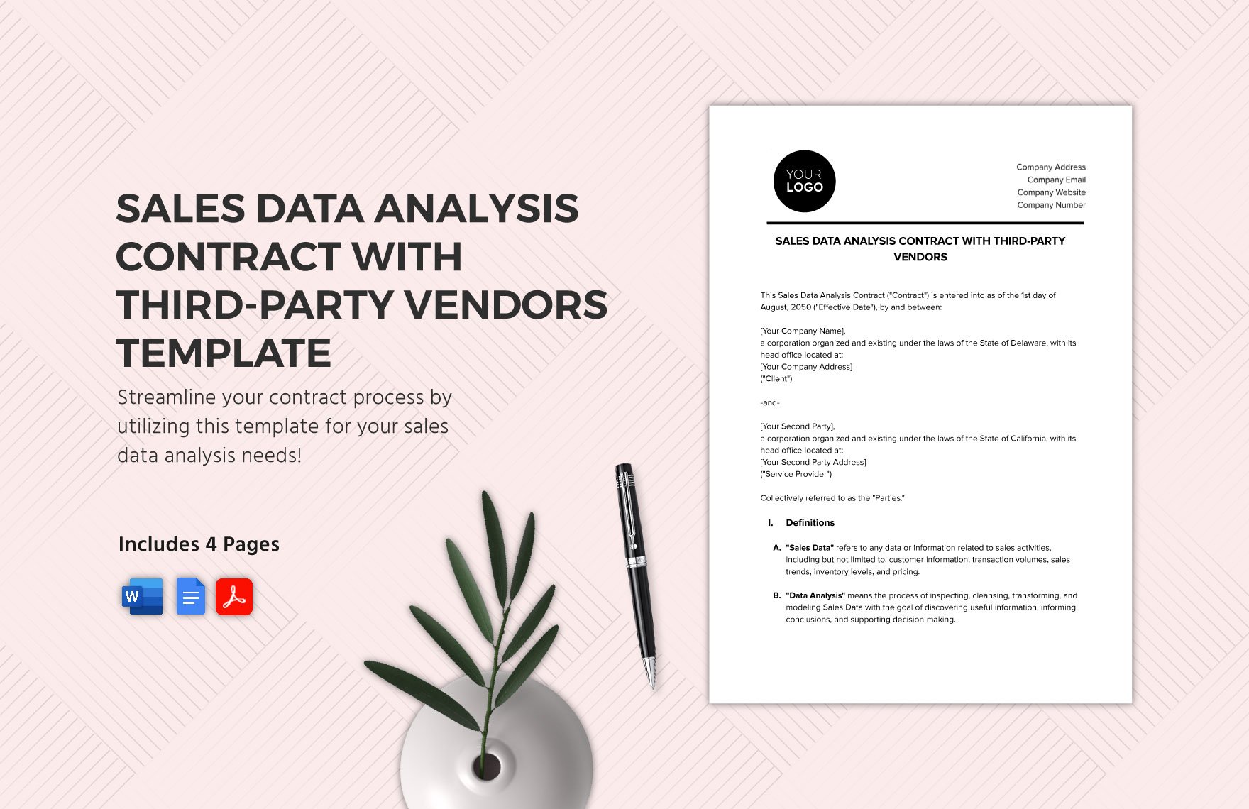 Sales Data Analysis Contract with Third-party Vendors Template