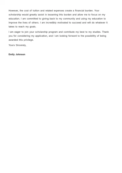 Free Application Letter for Scholarship Request Template to Edit Online