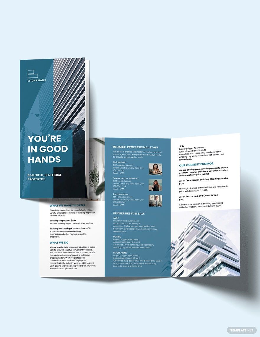 Free Commercial Building Inspector Tri-Fold Brochure Template