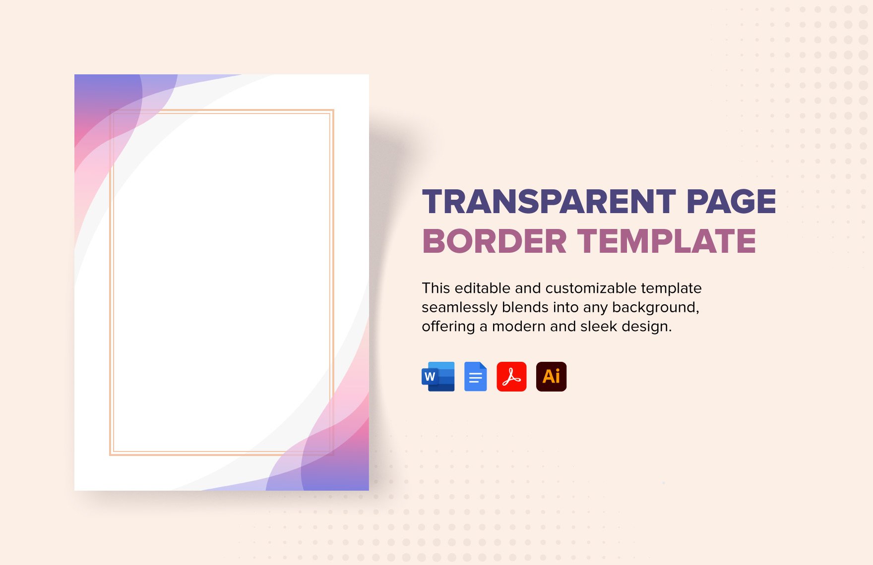 Transparent Page Border Template in Word, Google Docs, PDF, Illustrator