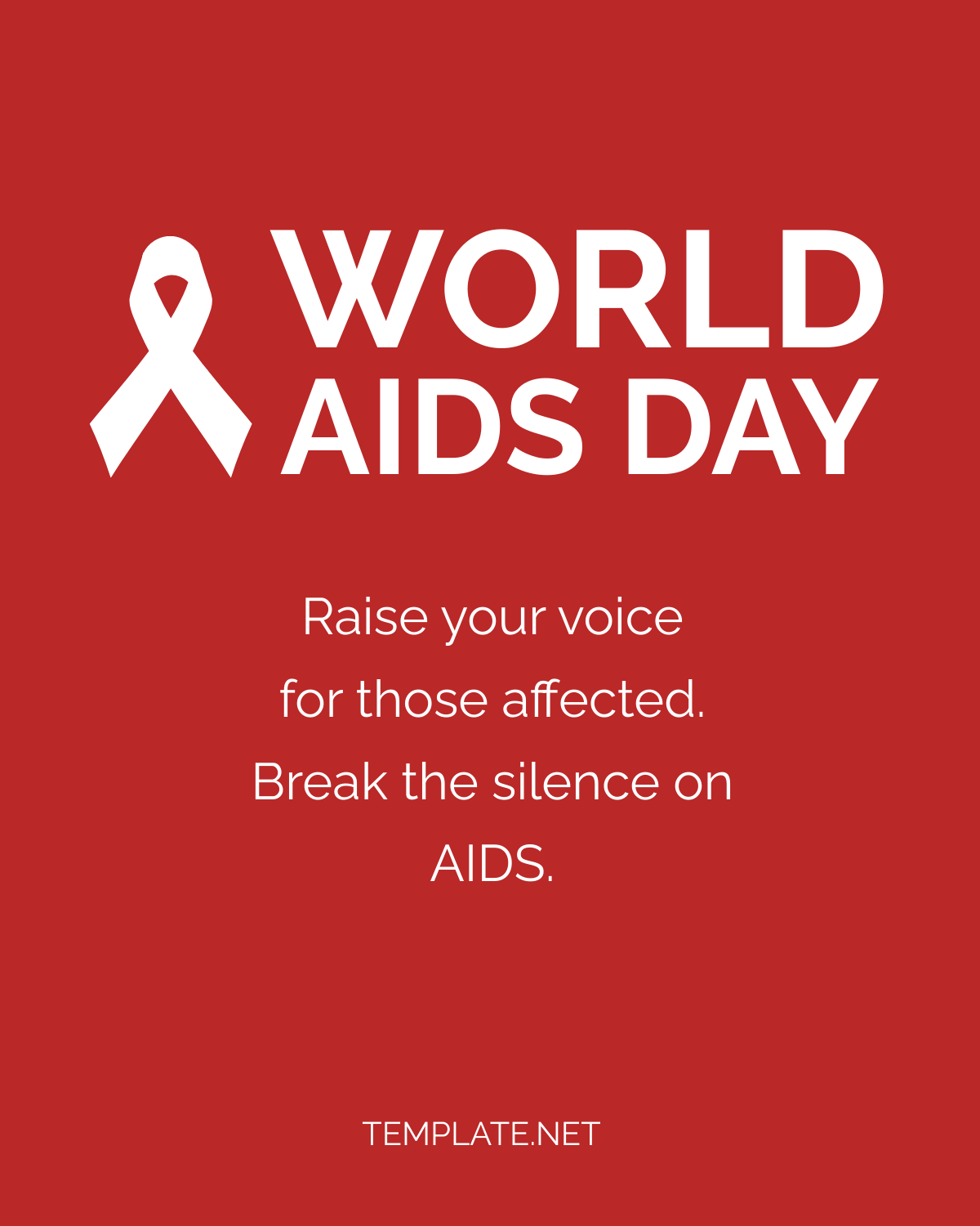 Free World AIDs Day Facebook Post Template