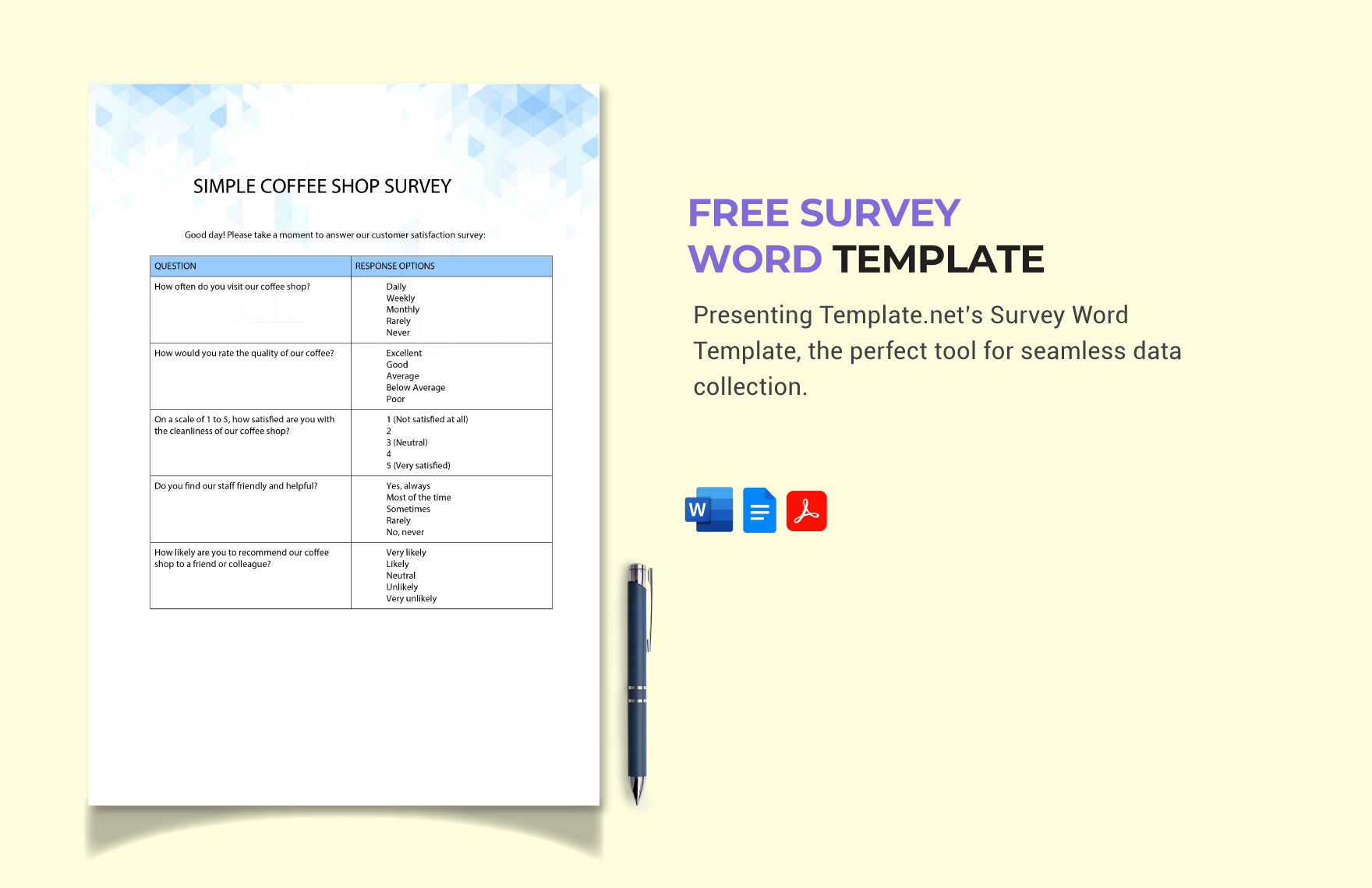 Survey Word Template