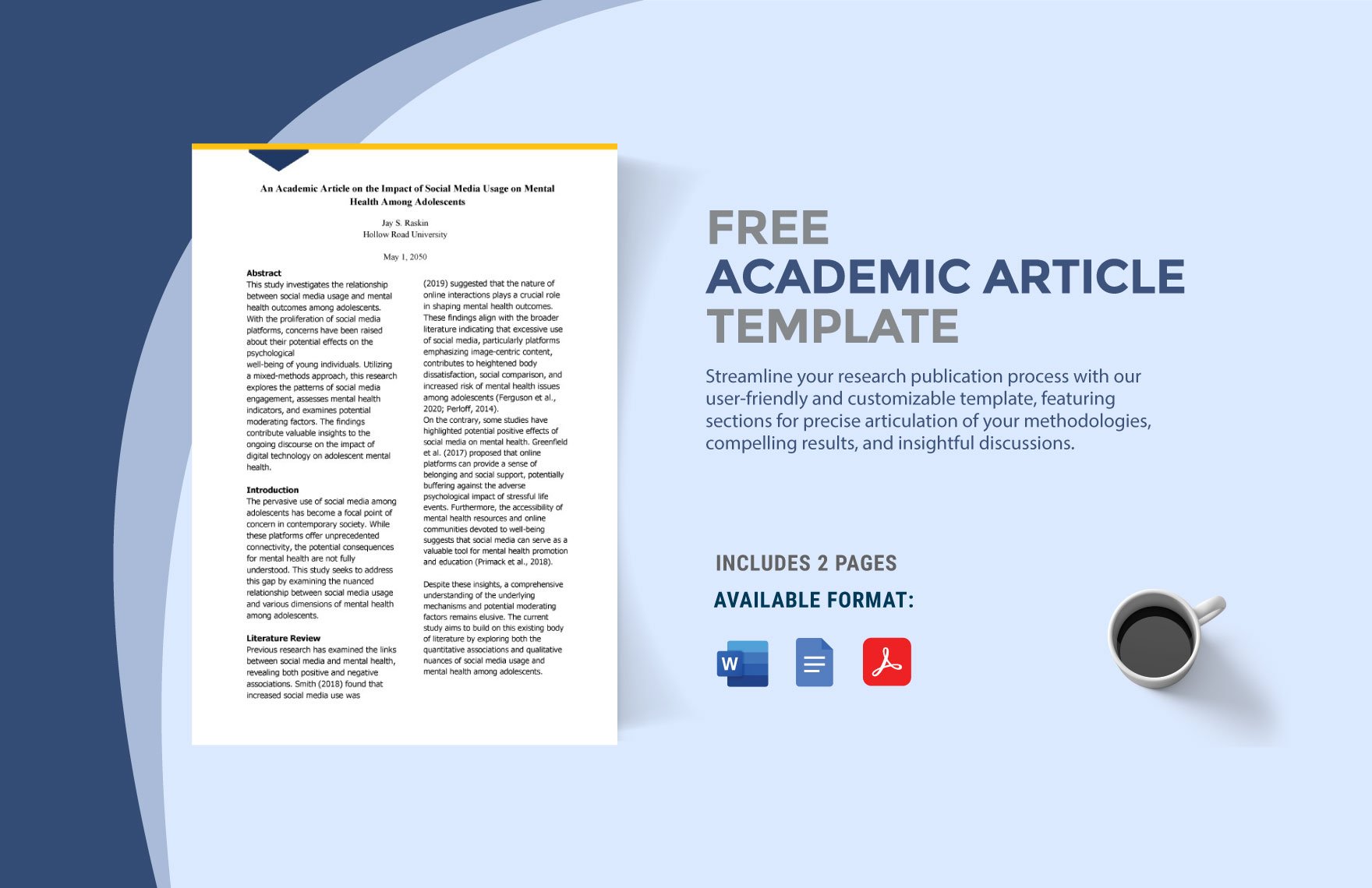 Free Academic Article Template in Word, Google Docs, PDF, PNG