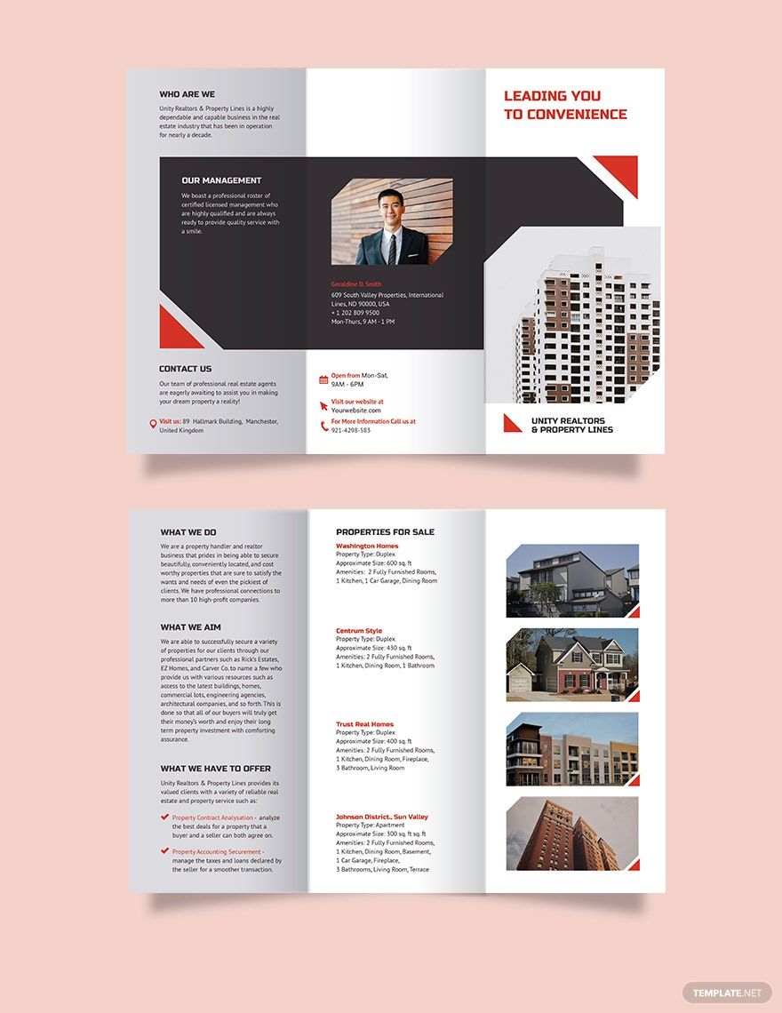 Apartment/Condo Realtor Brochure Tri-Fold Brochure Template