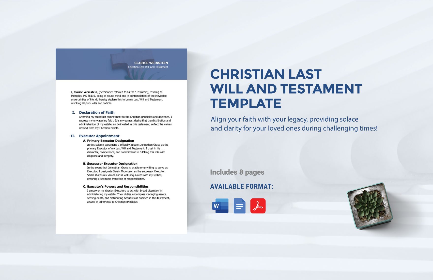 Free Christian Last Will and Testament Template in Word, Google Docs, PDF