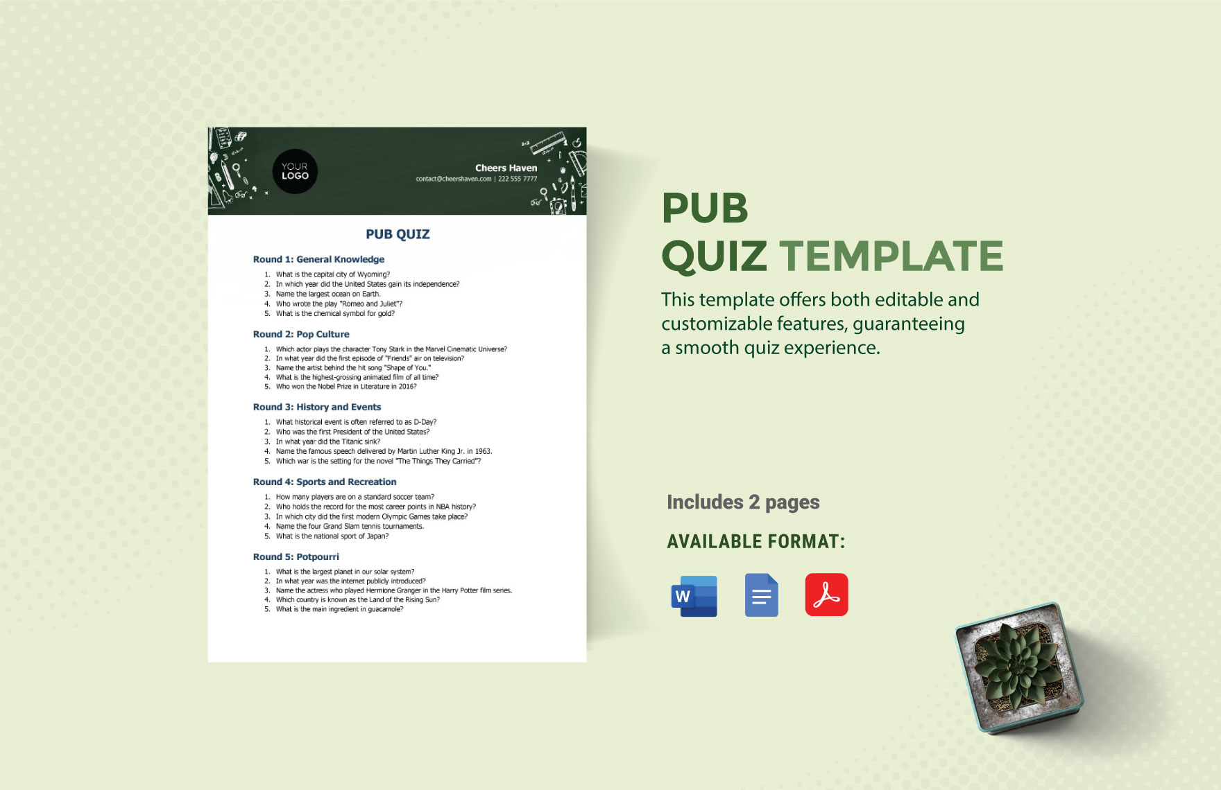 Exam Paper Template In Word PDF Google Docs Download Template