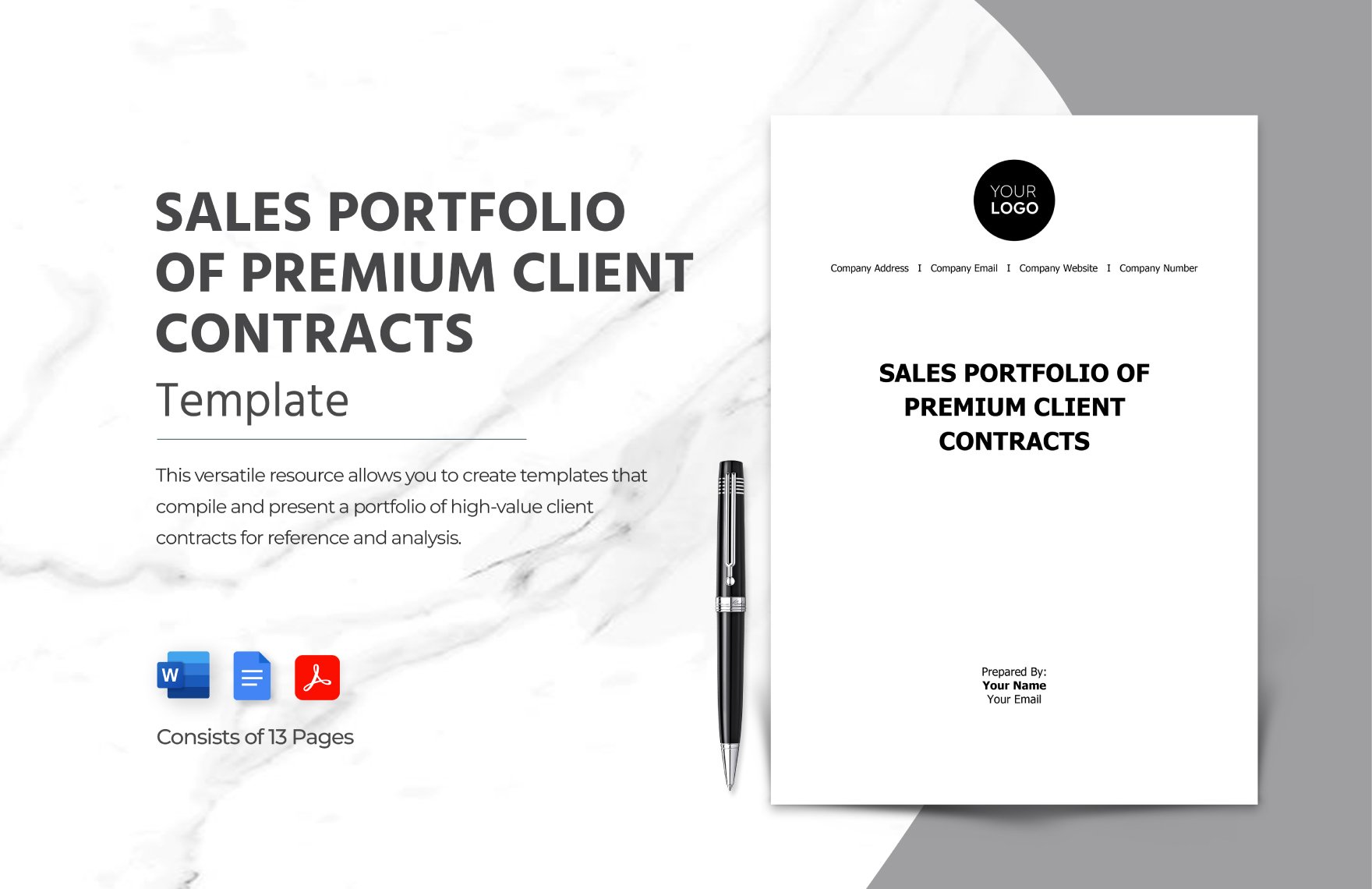 Sales Portfolio of Premium Client Contracts Template
