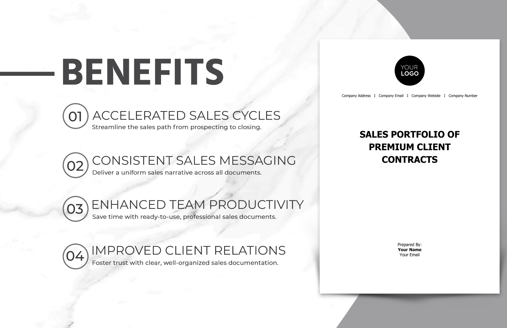 Sales Portfolio of Premium Client Contracts Template